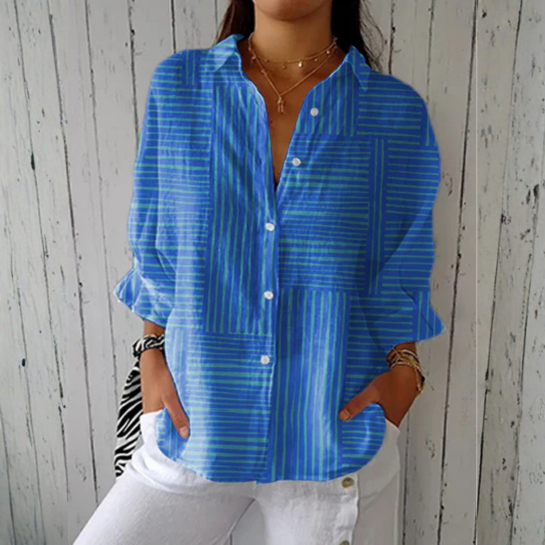 Ashley™ | Azure Streifen Bluse
