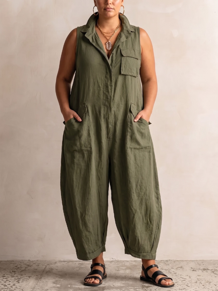 ALESSIA™ - LÄSSIGER ÄRMELLOSER CARGO-JUMPSUIT