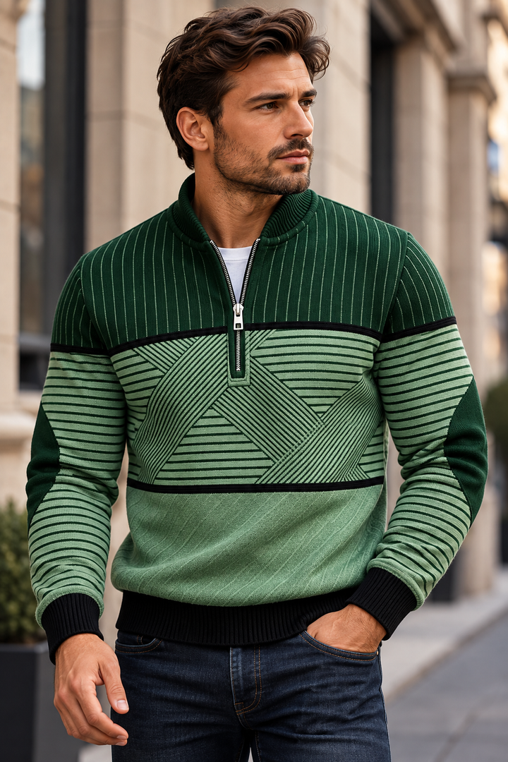 Viktor | Stilvolle Herrenpullover mit Halbreißverschluss