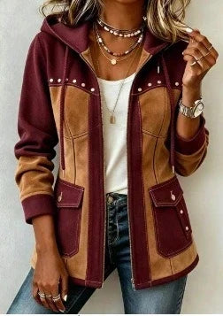 Flurina | Kapuzenjacke im Materialmix