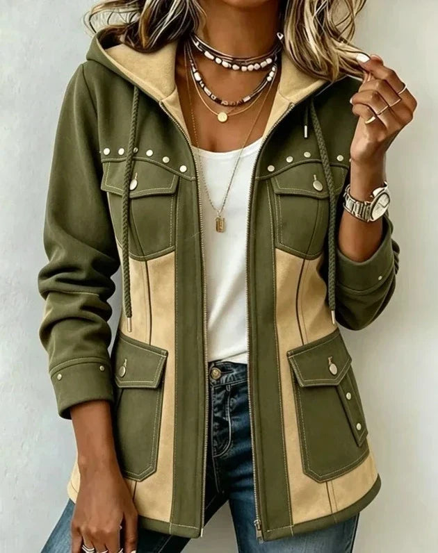 Flurina | Kapuzenjacke im Materialmix