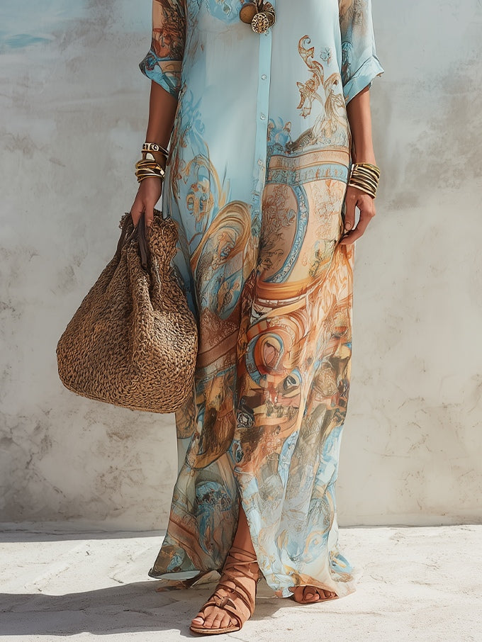 Cleo | Elegantes Mediterranes Blusekleid