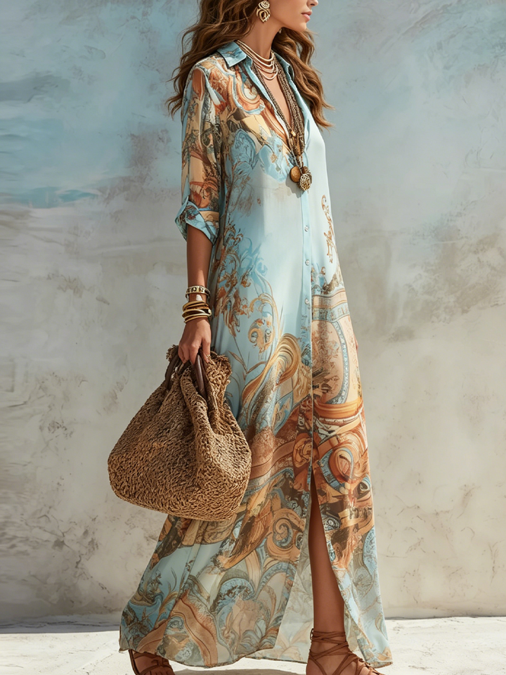 Cleo | Elegantes Mediterranes Blusekleid