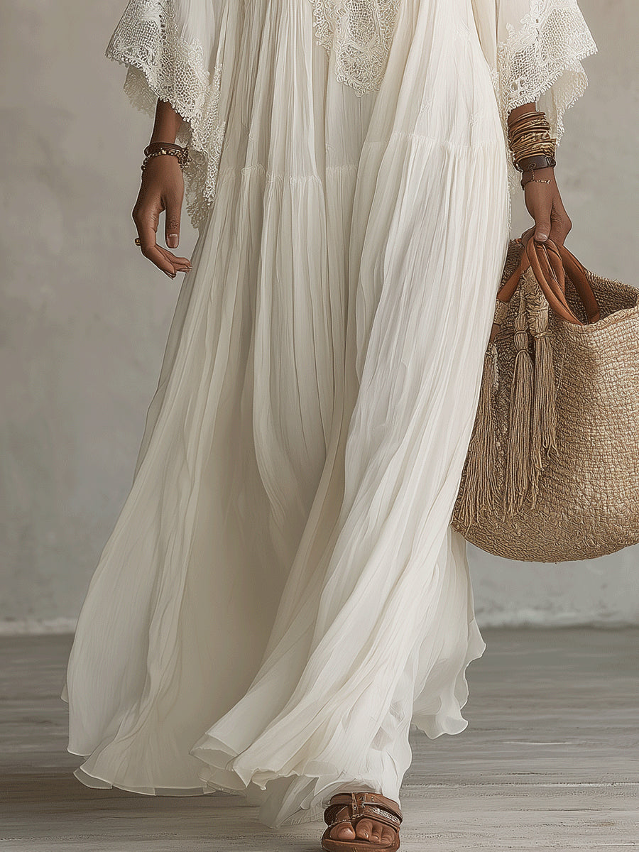MAXIKLEID MIT SPITZE FÜR FRAUEN
