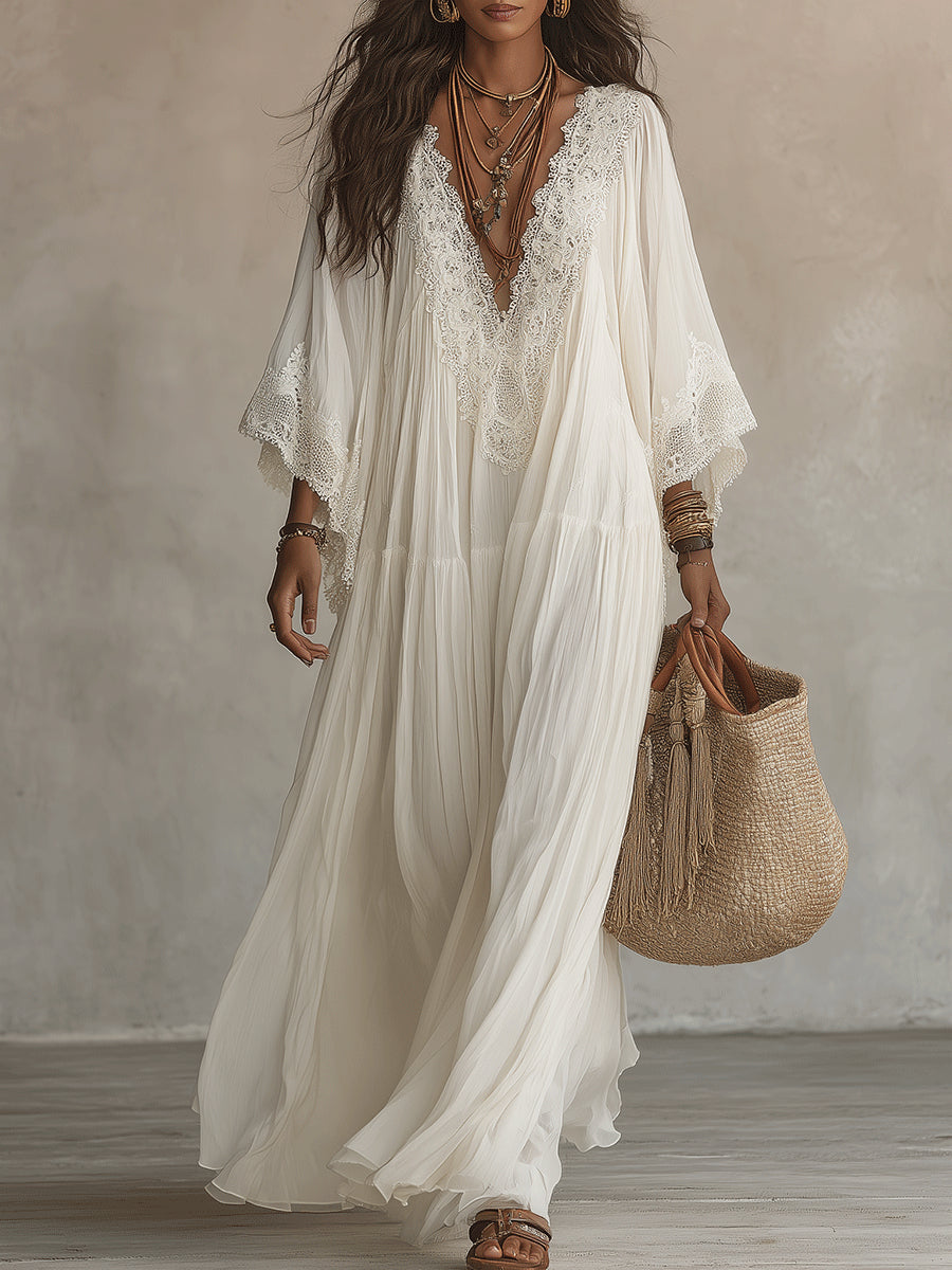 MAXIKLEID MIT SPITZE FÜR FRAUEN