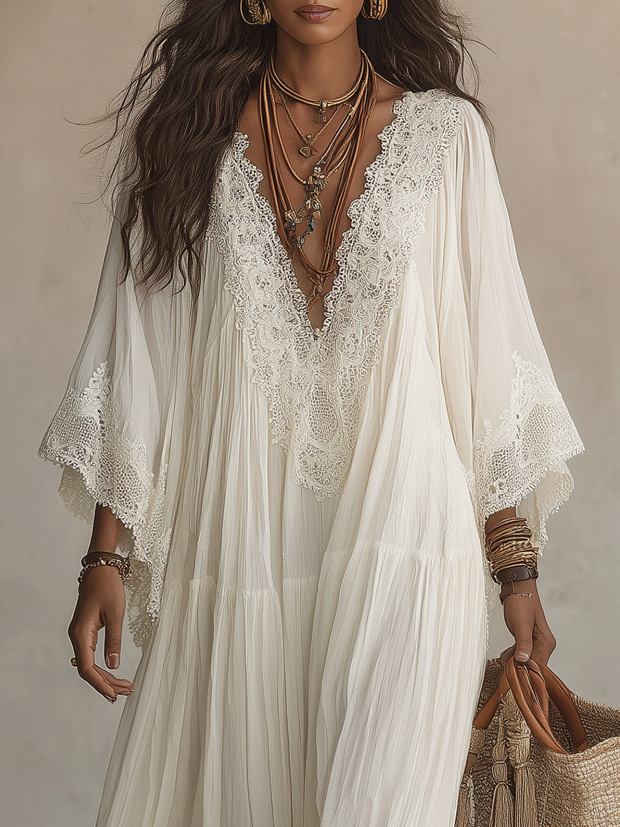 MAXIKLEID MIT SPITZE FÜR FRAUEN