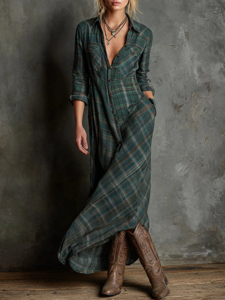 Valentine | Langarmkleid mit Karomuster
