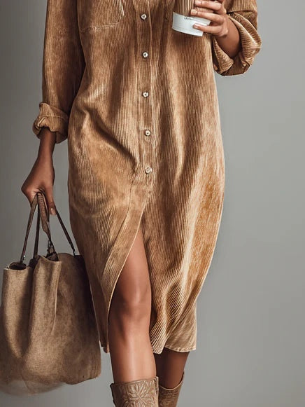Estelle | Midi Kleid aus Cordvelours