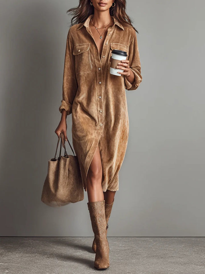 Estelle | Midi Kleid aus Cordvelours