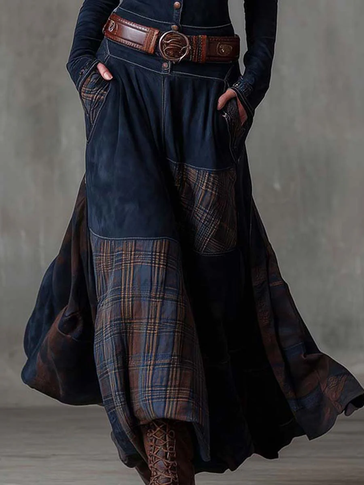 Élise | Maxikleid aus Wildlederimitat mit Gürtel