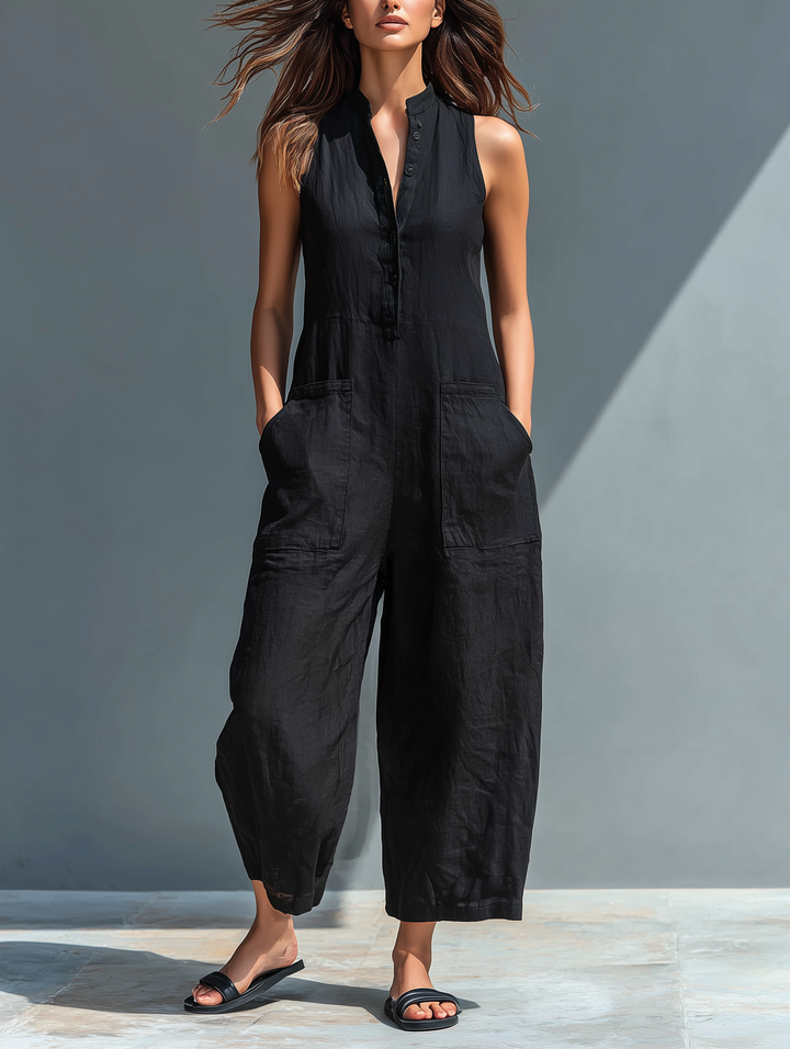 RUTH™ - ELEGANTER JUMPSUIT MIT KNOPFLEISTE UND WEITEM BEIN