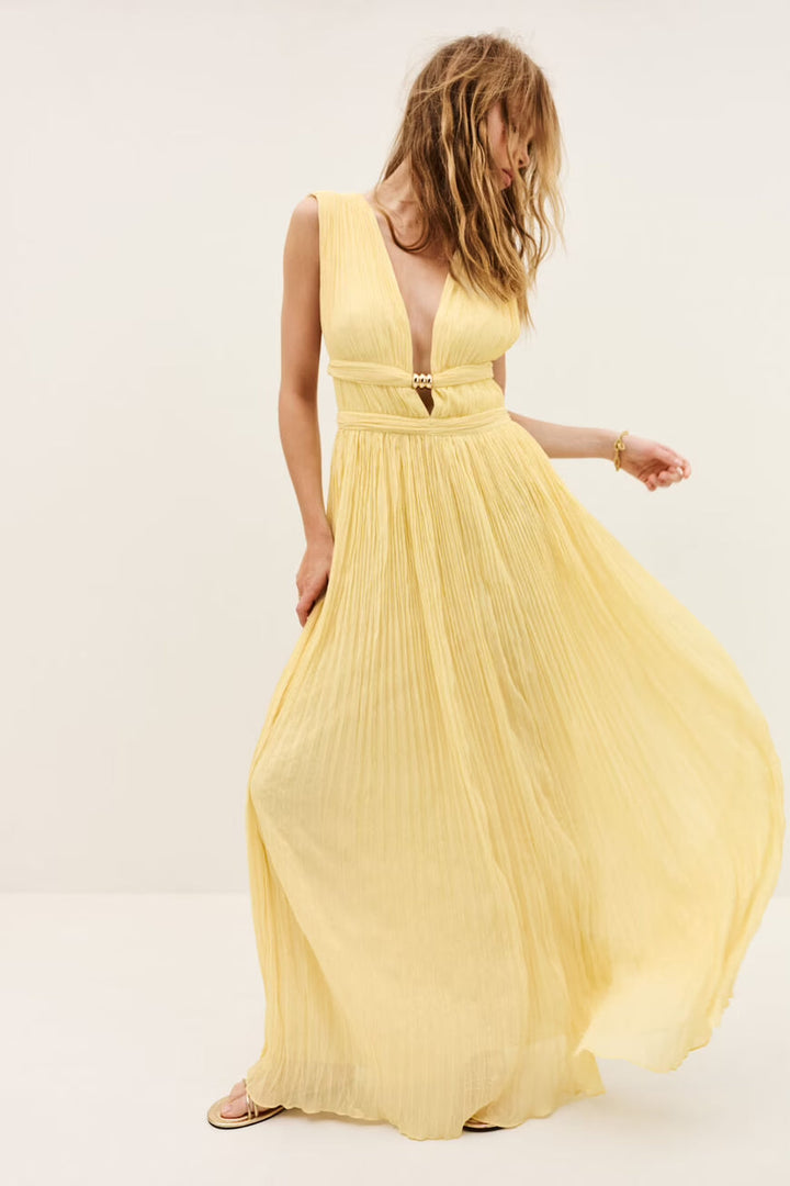 Maxi Kleid mit V-Ausschnitt