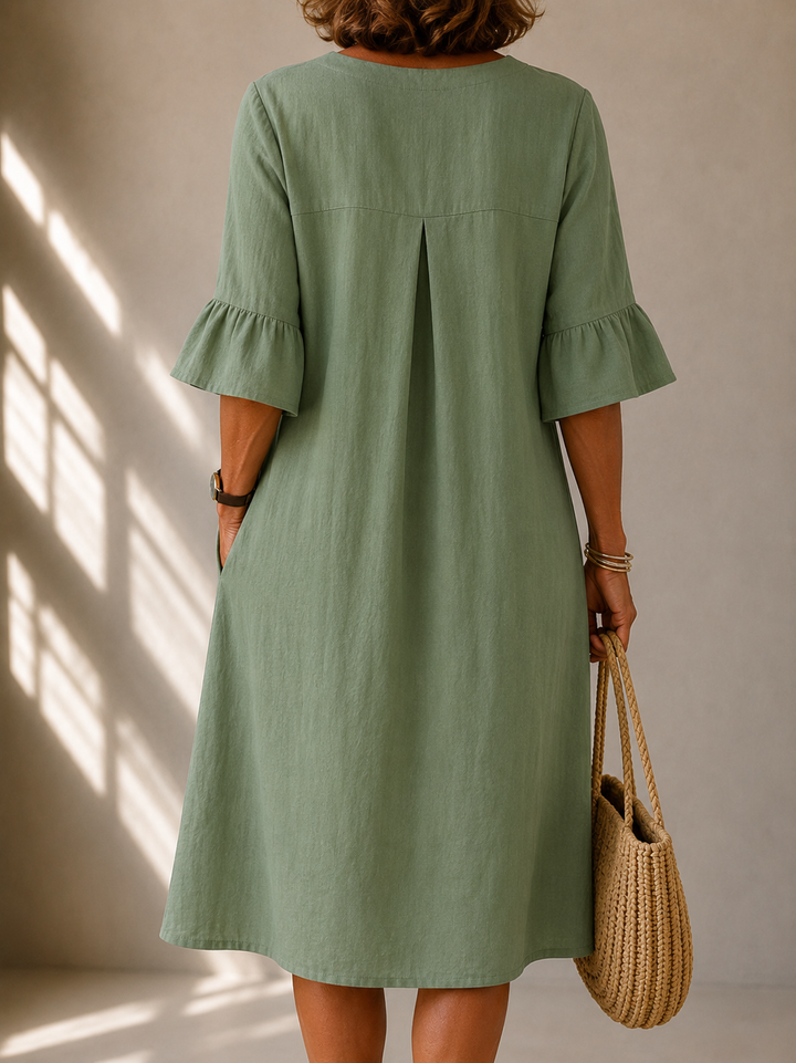 Véronique | Knopfkleid mit Glockenärmeln