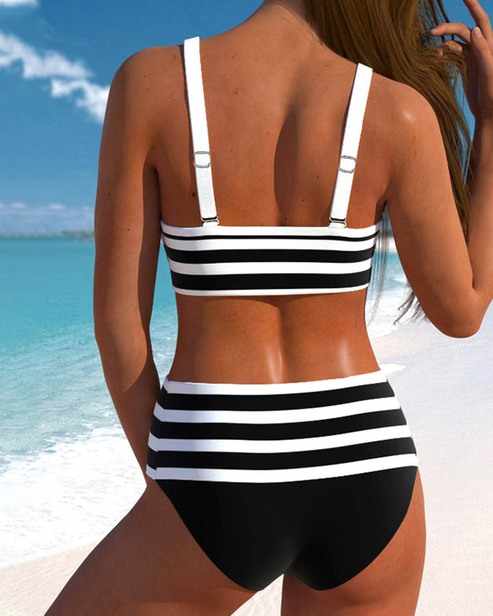 By Esmee® | Gestreifter Bikini mit Hoher Taille