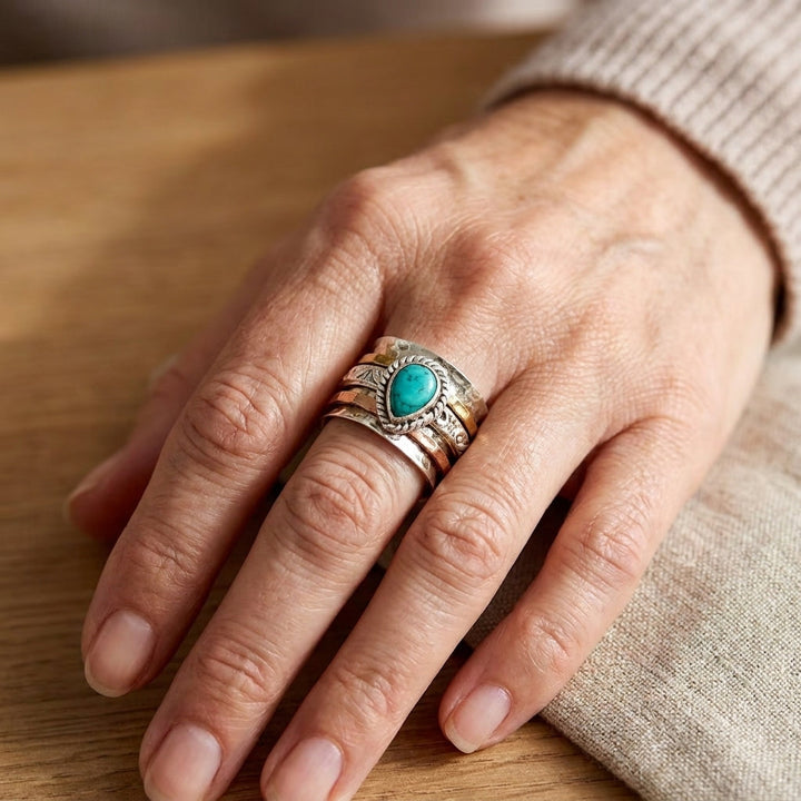 Azzurra™ - Statement-Ring mit Ovalem Türkis