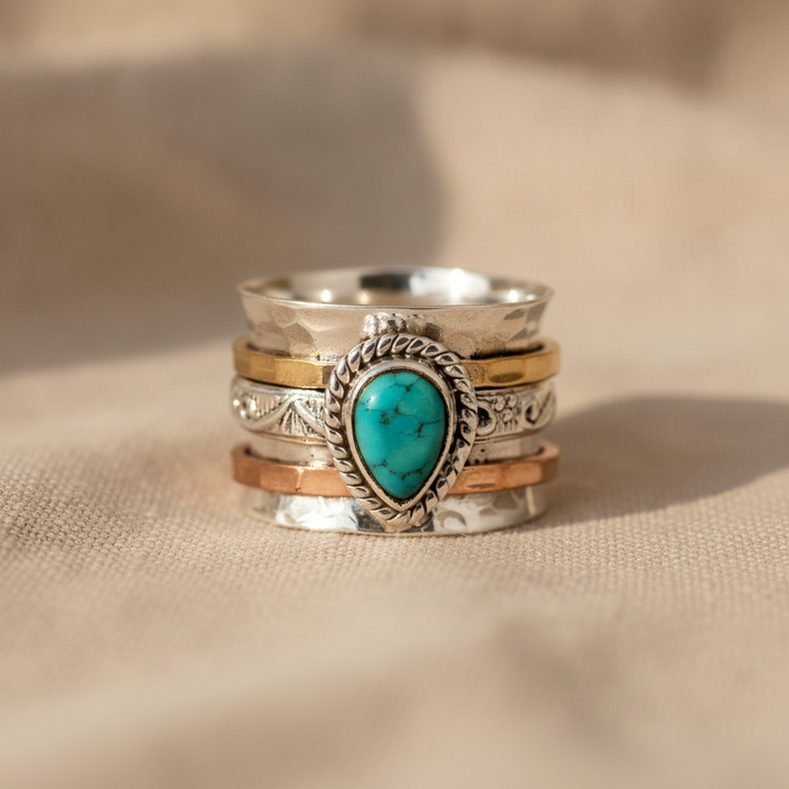 Azzurra™ - Statement-Ring mit Ovalem Türkis