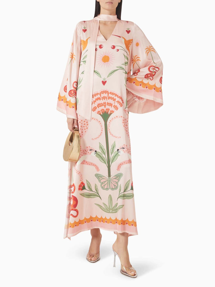 Maxikleid mit Druck in Azur