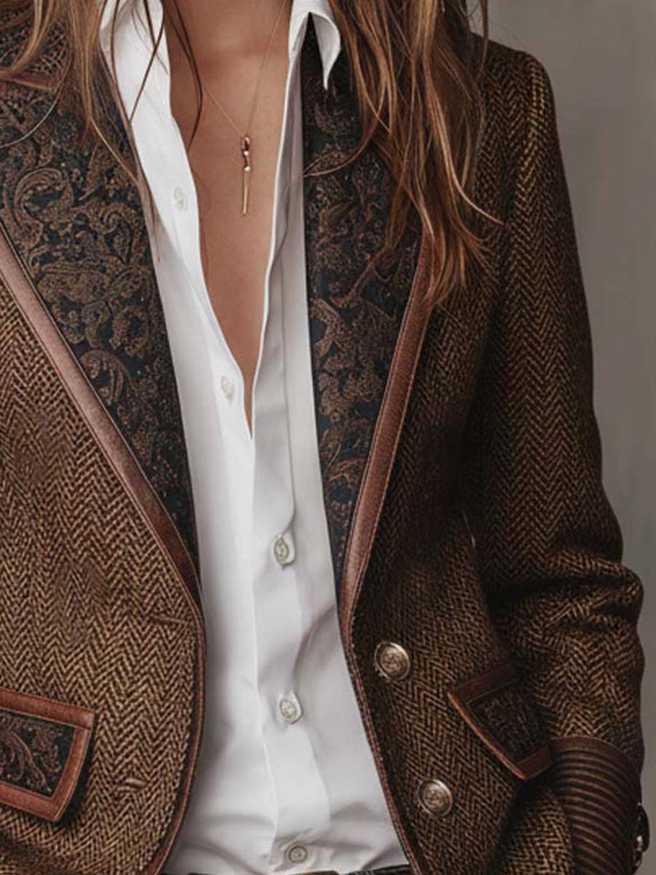 Gisèle | Blazer mit bedruckten Chevron-Einsätzen