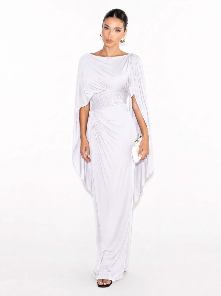 Maxi-Robe Slim Fit mit Faltigem Bootsausschnitt