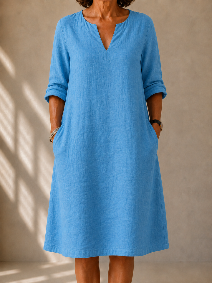 Claire | Lässiges Kleid mit V-Ausschnitt