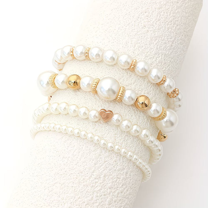 Set aus Stapelbaren Perlenarmbändern in 4