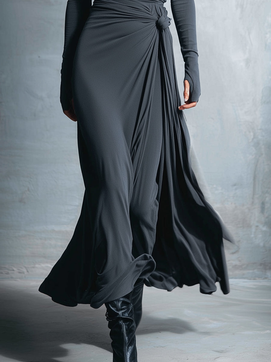 Naomie | Maxikleid mit seitlichem Knoten