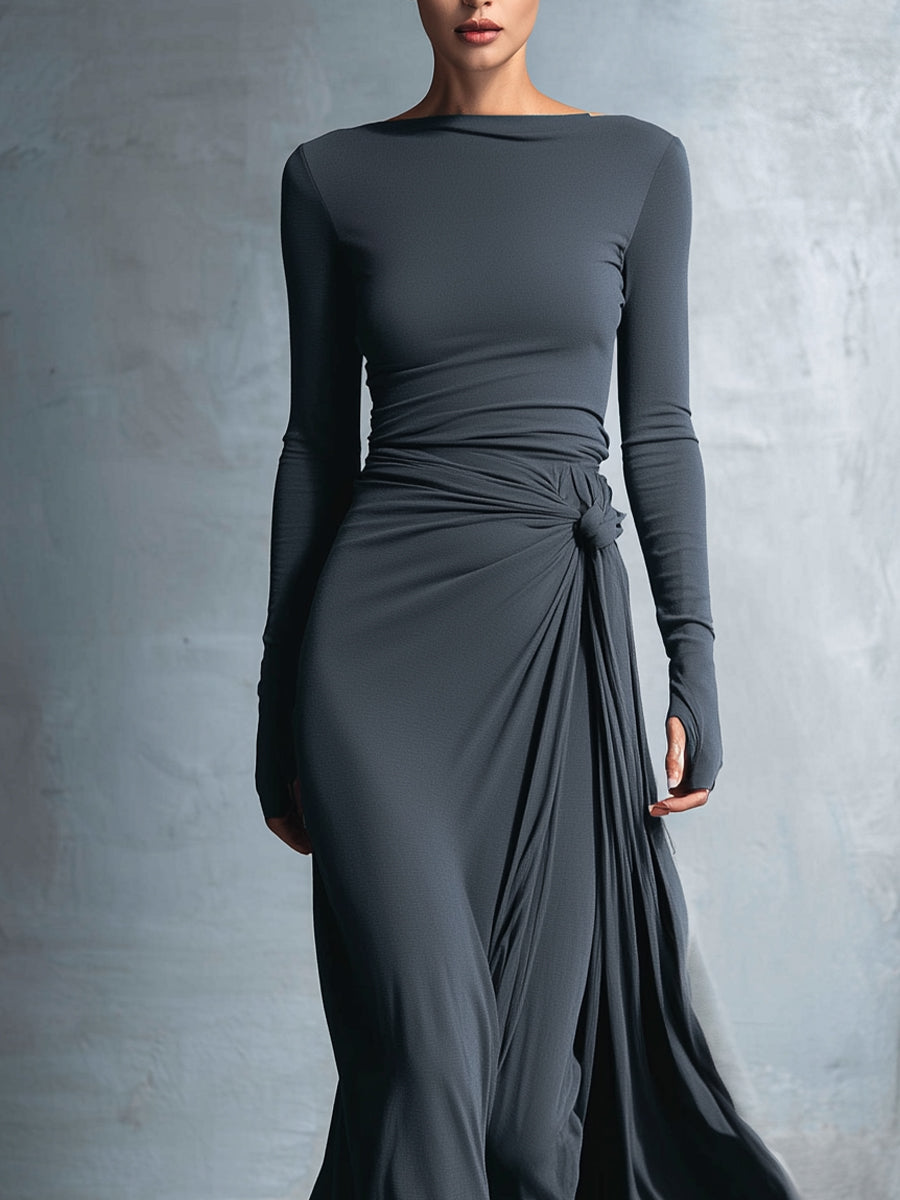 Naomie | Maxikleid mit seitlichem Knoten