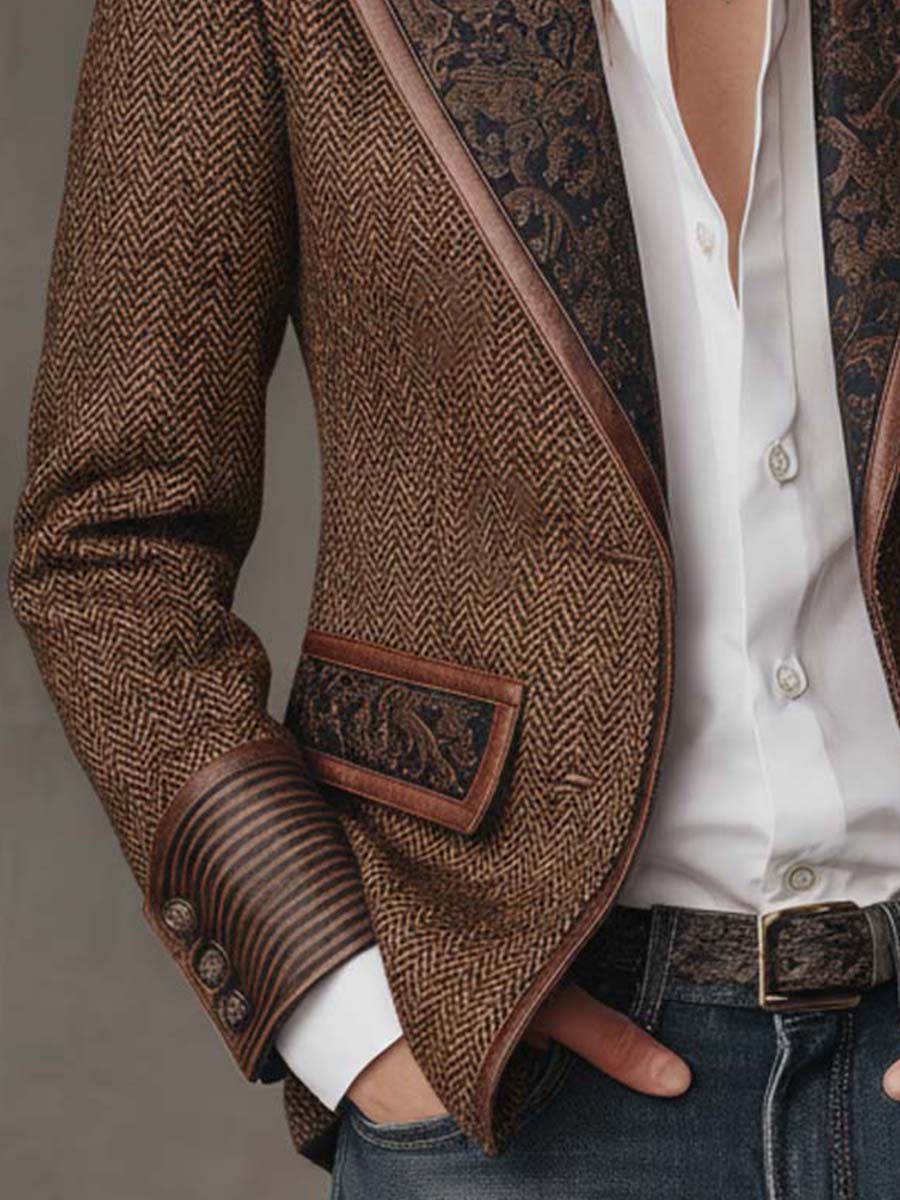 Gisèle | Blazer mit bedruckten Chevron-Einsätzen