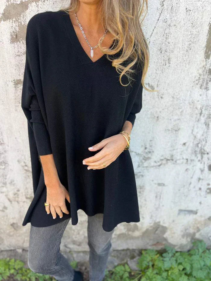 Kira | Oversized-Pullover mit entspanntem V-Ausschnitt
