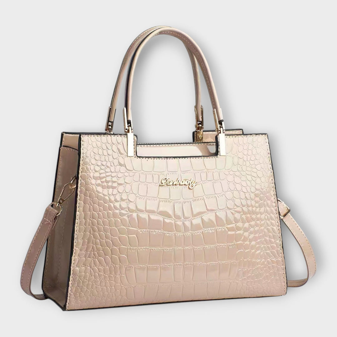 Olivia - Glänzende Krokodilprägung Handtasche