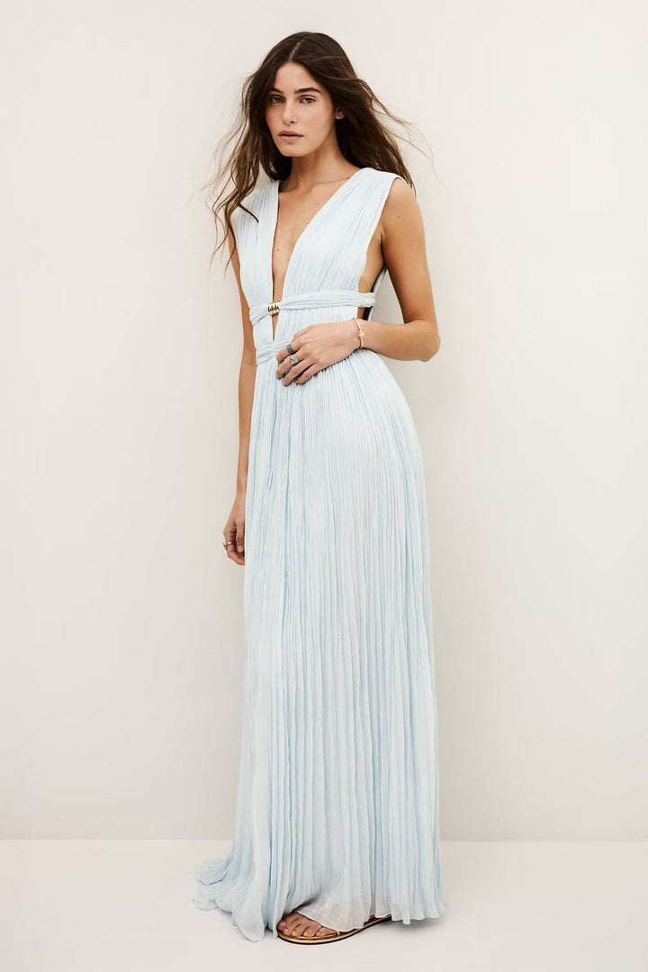 Maxi Kleid mit V-Ausschnitt