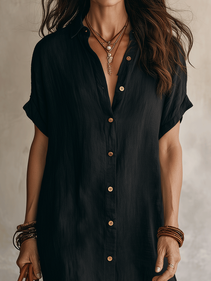 Modern Boho | Müheloses Leinen-Midikleid