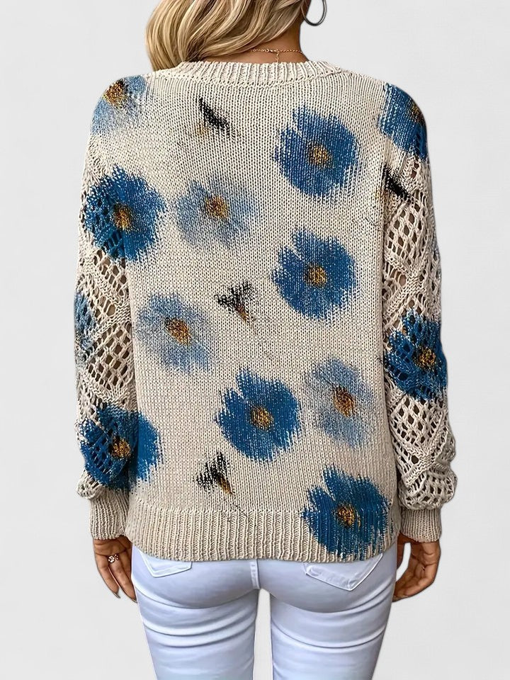 Mirte | Eleganter Blumenprint Pullover
