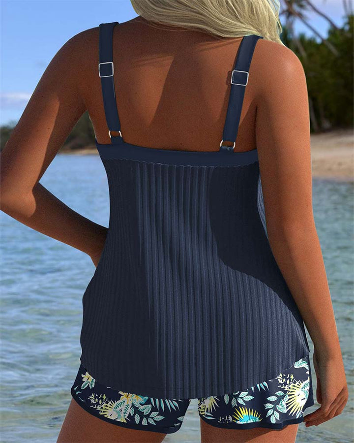 Von Esmee® | Gestreifter Tankini mit Zweiteiligem Strandshort