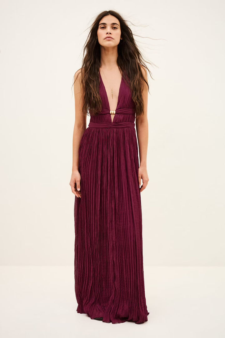 Maxi Kleid mit V-Ausschnitt