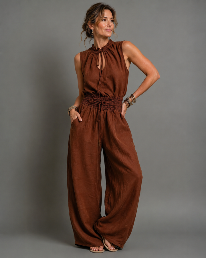 Jette™ | Ärmelloser Jumpsuit mit weiten Beinen
