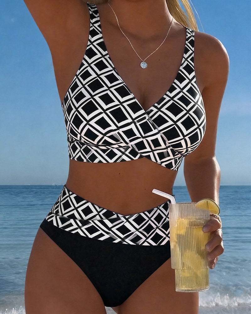 Marlene | Zweiteiliger Bikini mit elegantem Diamantmuster