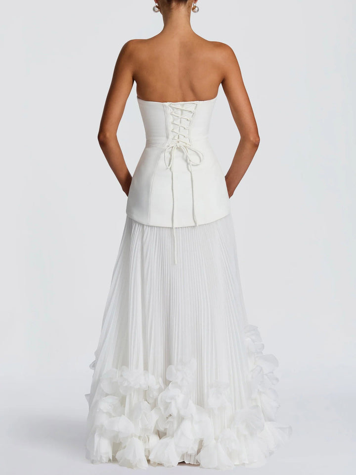 Maxikleid mit Blütenblatt-Design