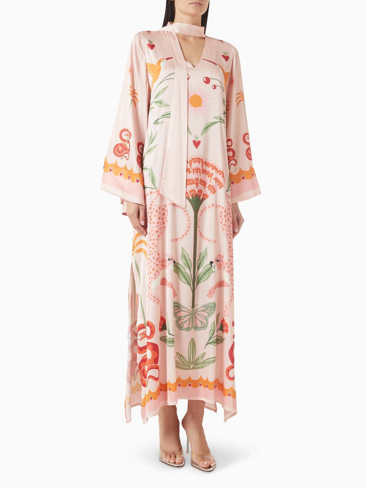 Maxikleid mit Druck in Azur