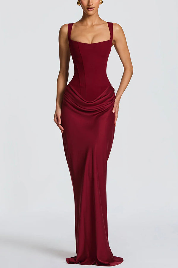 Éléonore | Maxi Kleid mit quadratischem Ausschnitt