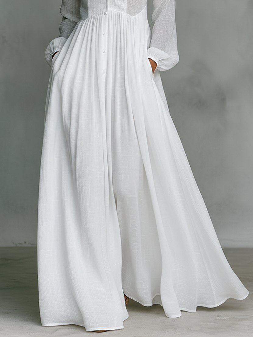 GLORIA™ - LEINEN PATCHWORK-MAXIKLEID