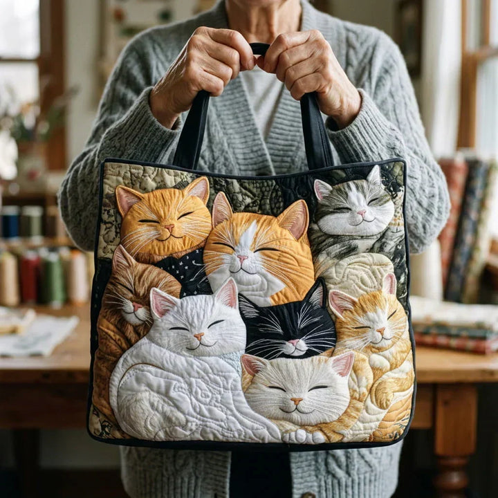Sac Artisanal Matelassé - Schlafende Kätzchen