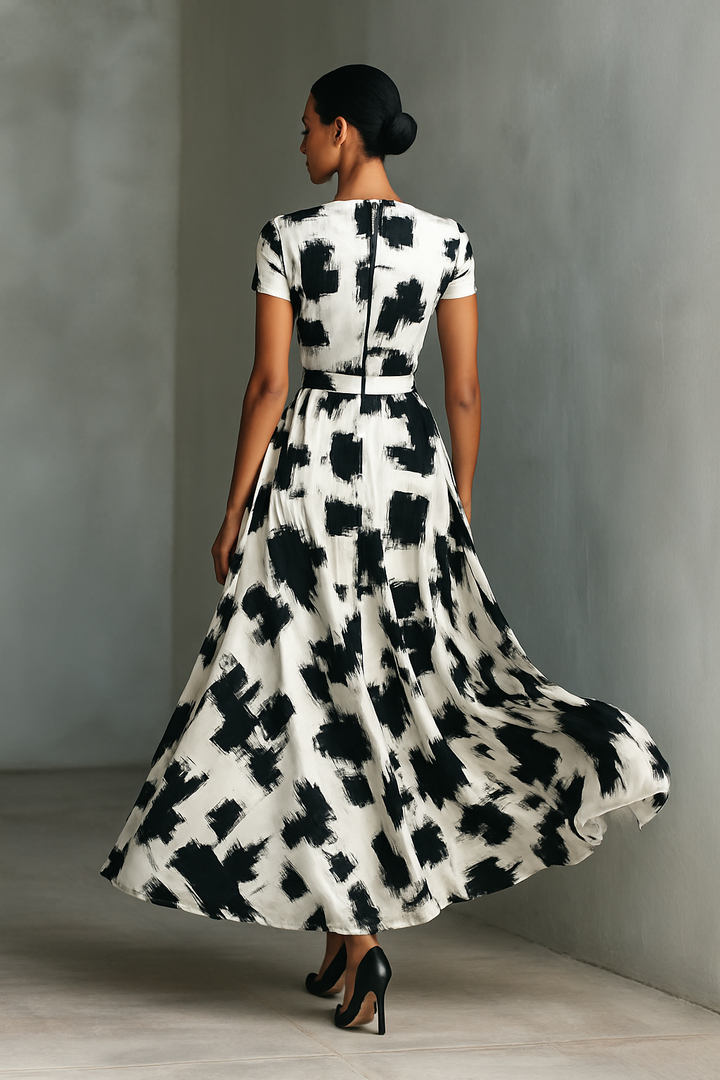 Maxikleid mit abstraktem Muster