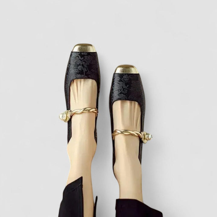 Satin Babyschuhe mit Schmuckabsatz Camille