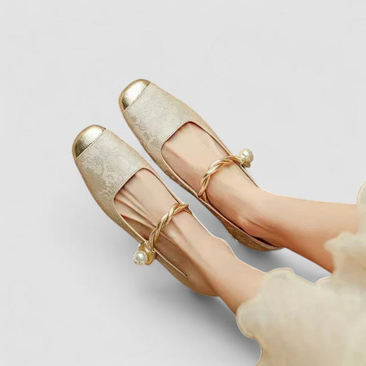 Satin Babyschuhe mit Schmuckabsatz Camille