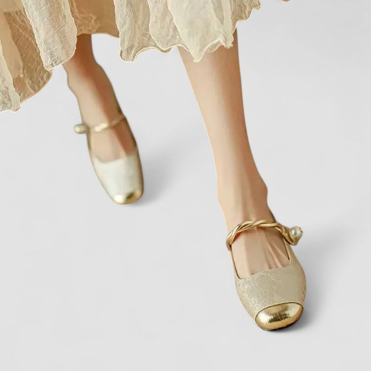 Satin Babyschuhe mit Schmuckabsatz Camille