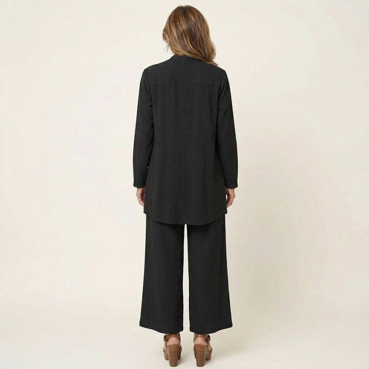 Marijne dreiteiliges Set mit Strickjacke, Top und weitem Hose