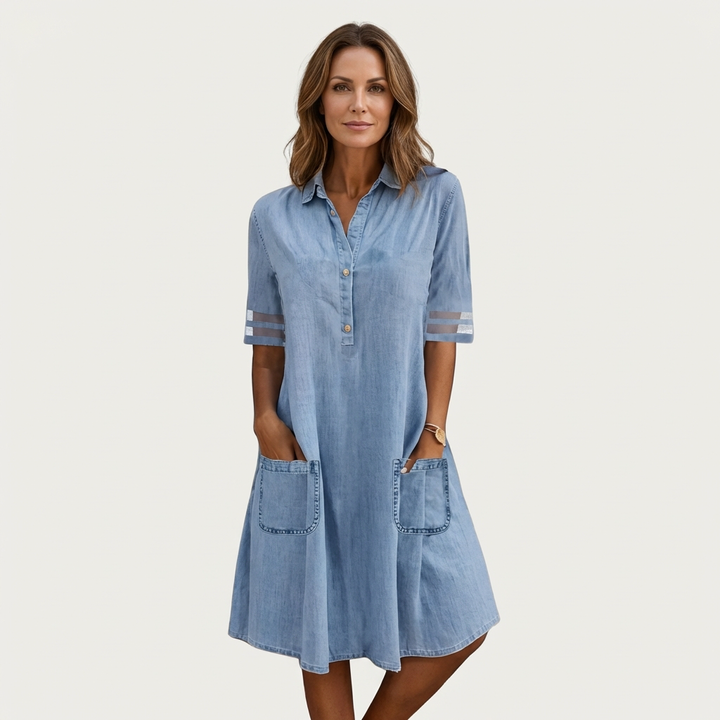 Wonda | Ausgebleichtes Denim-Hemdkleid