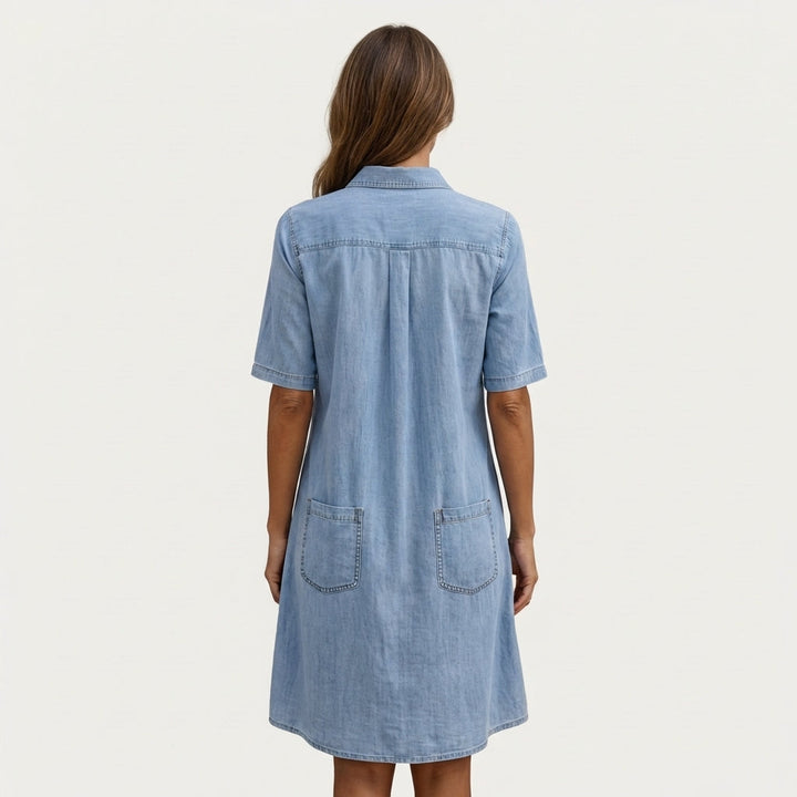 Wonda | Ausgebleichtes Denim-Hemdkleid