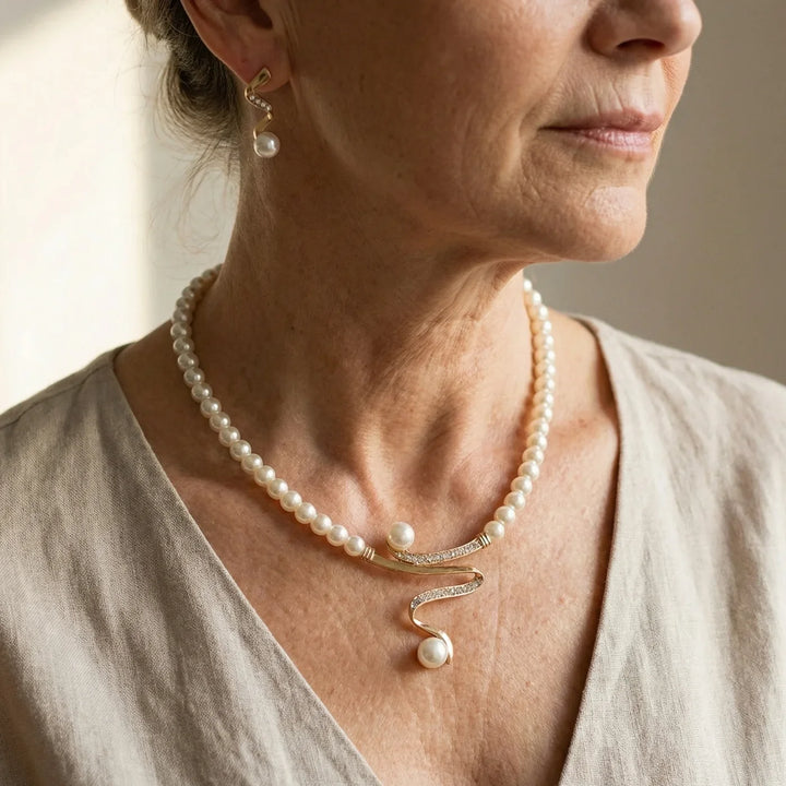 Elegantes Schmuckset mit Perlen